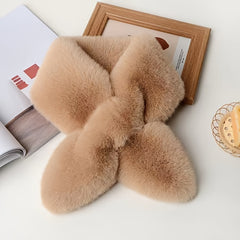Rex Rabbit Whole Fur Plush Scarf for Men Thickening Cross Scarf