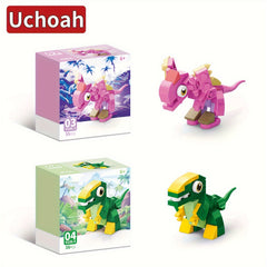 Uchoah 10 in 1 Mini Dinosaur Building Block Set Christmas Gift Assembly Toys