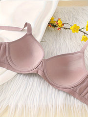 2pcs Solid T Shirt Bras Comfy Push Up Bra Women's Lingerie & Underwear