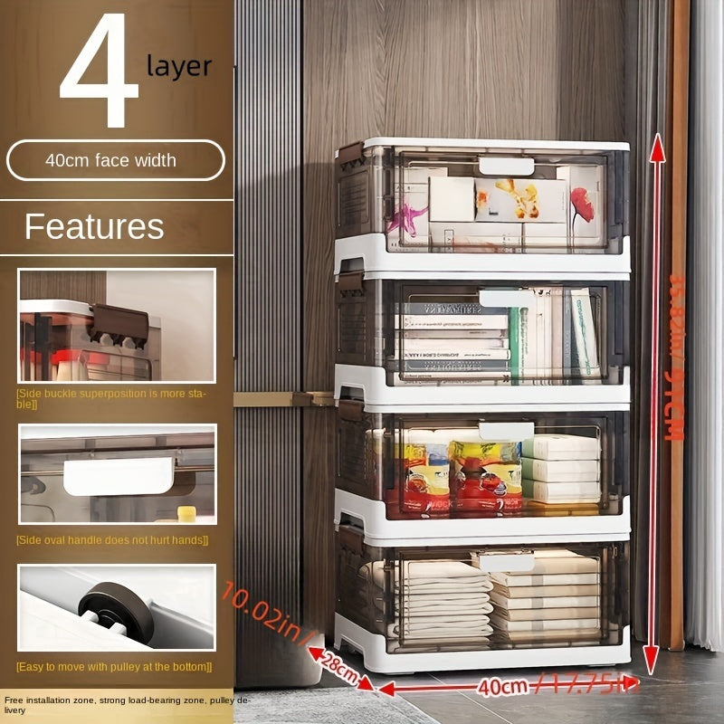 Foldable Shoes Storage Drawer Box with Doors Portable Storage Box