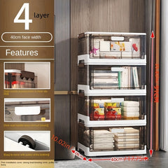 Foldable Shoes Storage Drawer Box with Doors Portable Storage Box