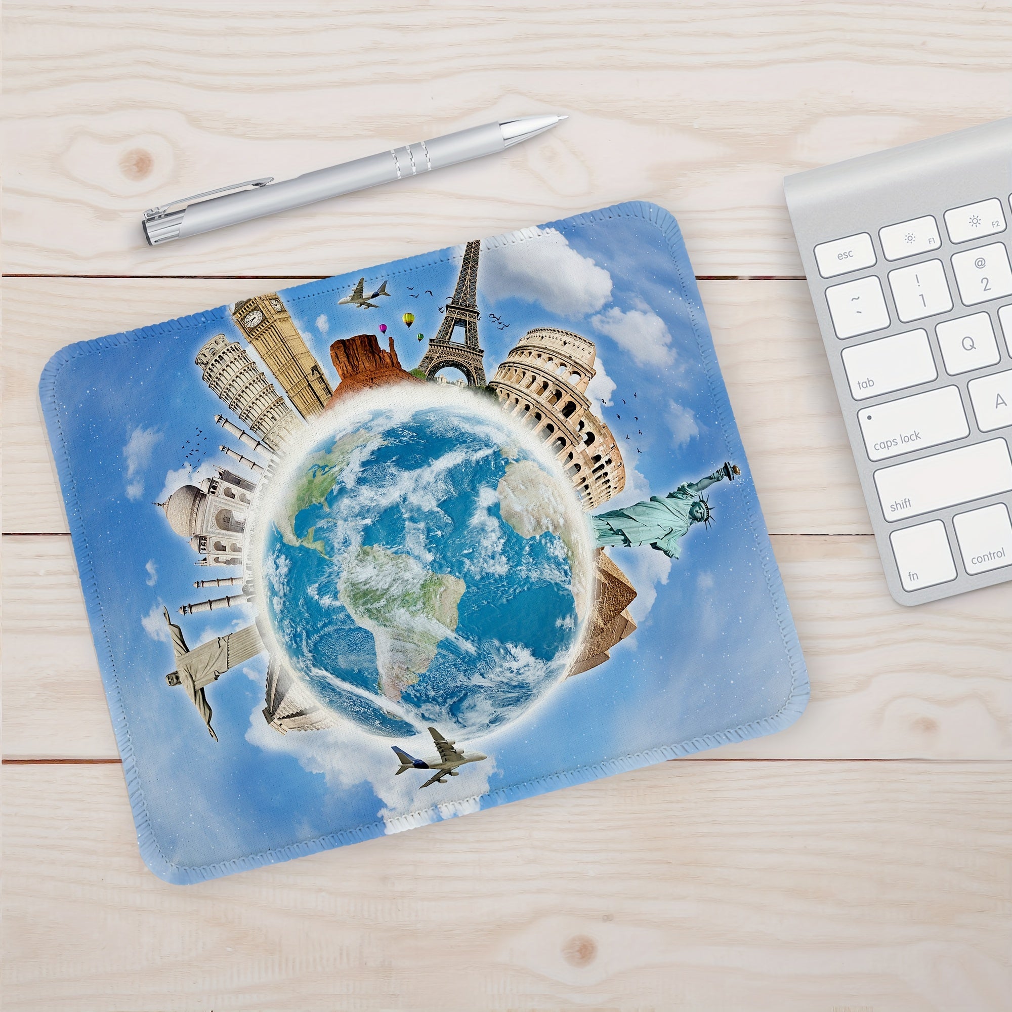 Printed Washable Mouse Pad for Office Laptops - Non-slip Rubber Base