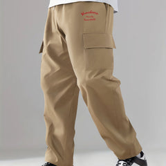 Men's Printed Cargo Pants Street Style Stretch Casual Pants