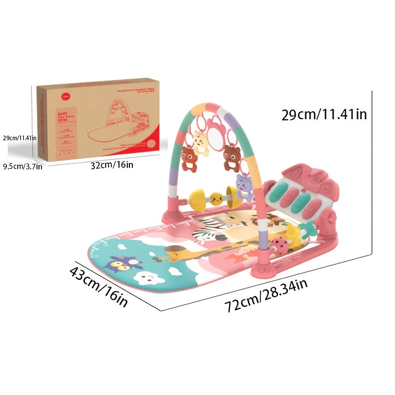Kids Fitness Rack Music Foot Piano 0-18 Months Bed Bell Rattle Educational Toy