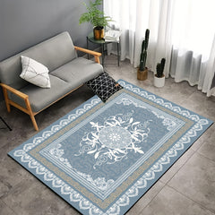 Vintage Persian Area Rug Crystal Velvet Non-slip Soft Polyester Mat