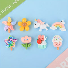 10pcs Random Mixed Unicorn Windmill DIY Resin Charms Accessories