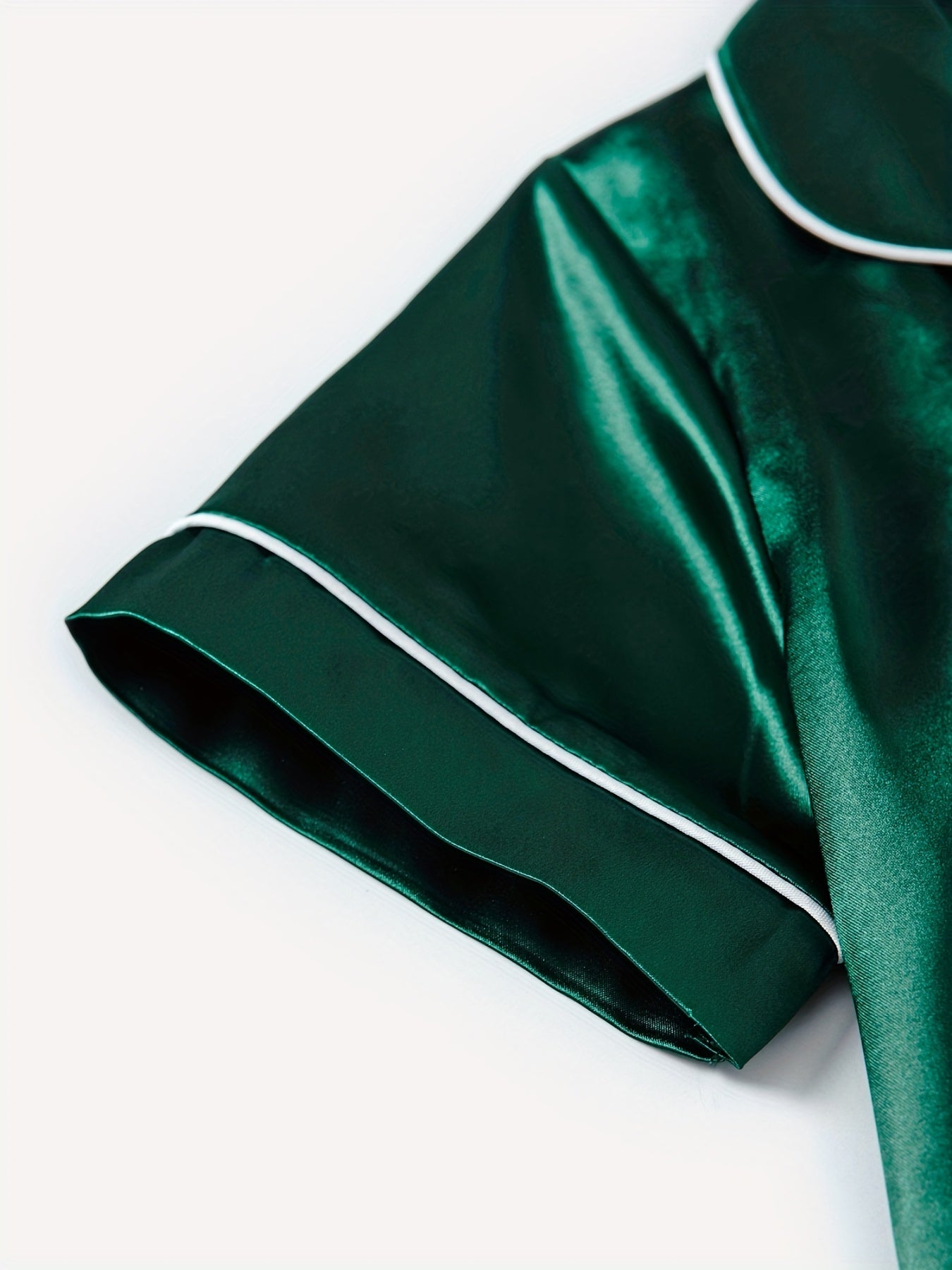 Boys Green Pajama Top & Shorts Set