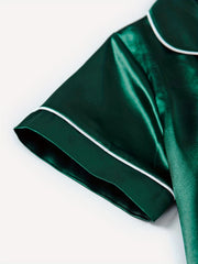 Boys Green Pajama Top & Shorts Set