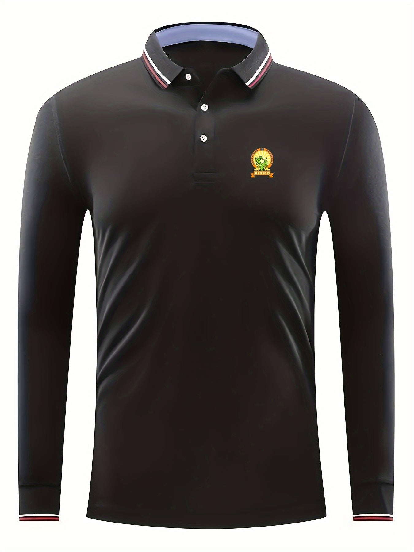 MEXICO Pattern Men's Casual Long Sleeve Shirt Golf Tennis Equestrian