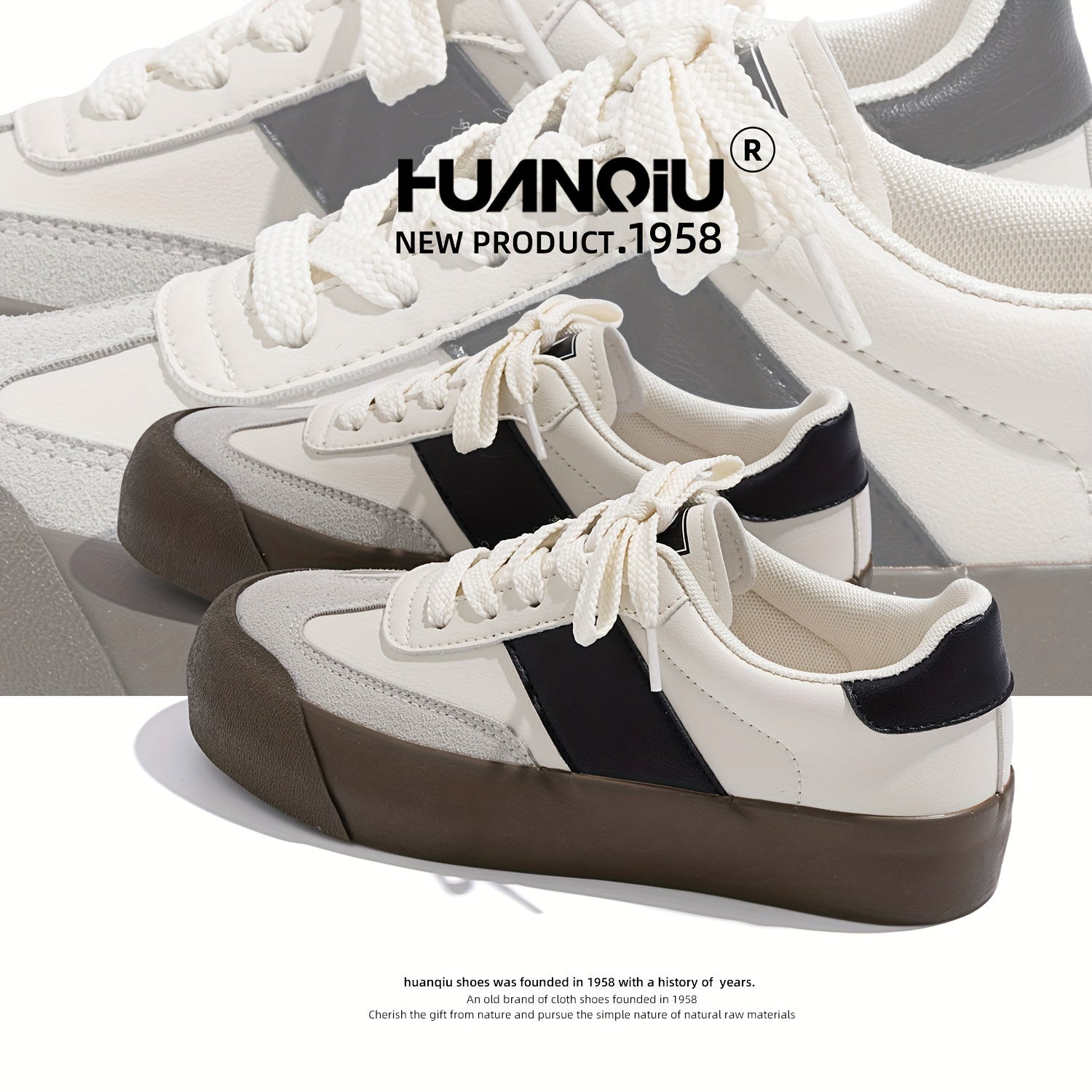 HUANQIU Women's Breathable Low Sneakers Retro Casual Shoes