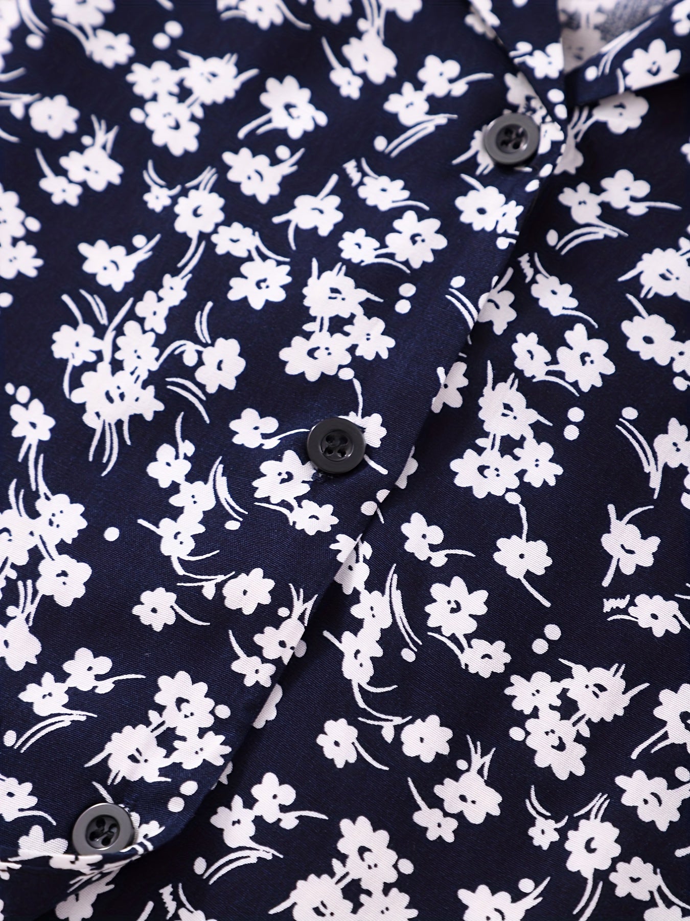Floral Graphic Print Boys Top Short Sleeve Lapel Shirt Summer Clothes