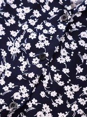 Floral Graphic Print Boys Top Short Sleeve Lapel Shirt Summer Clothes