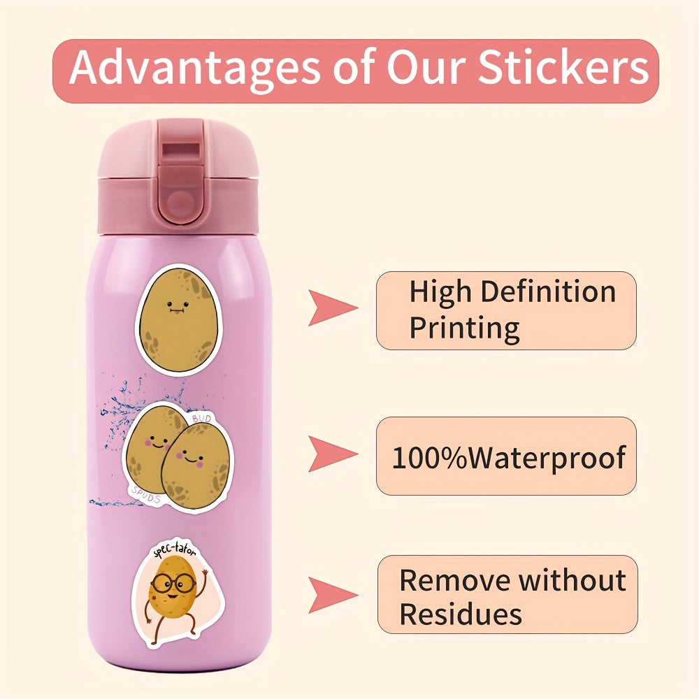 60pcs Potato Graffiti Stickers for Guitar Luggage Waterproof DIY Stickers