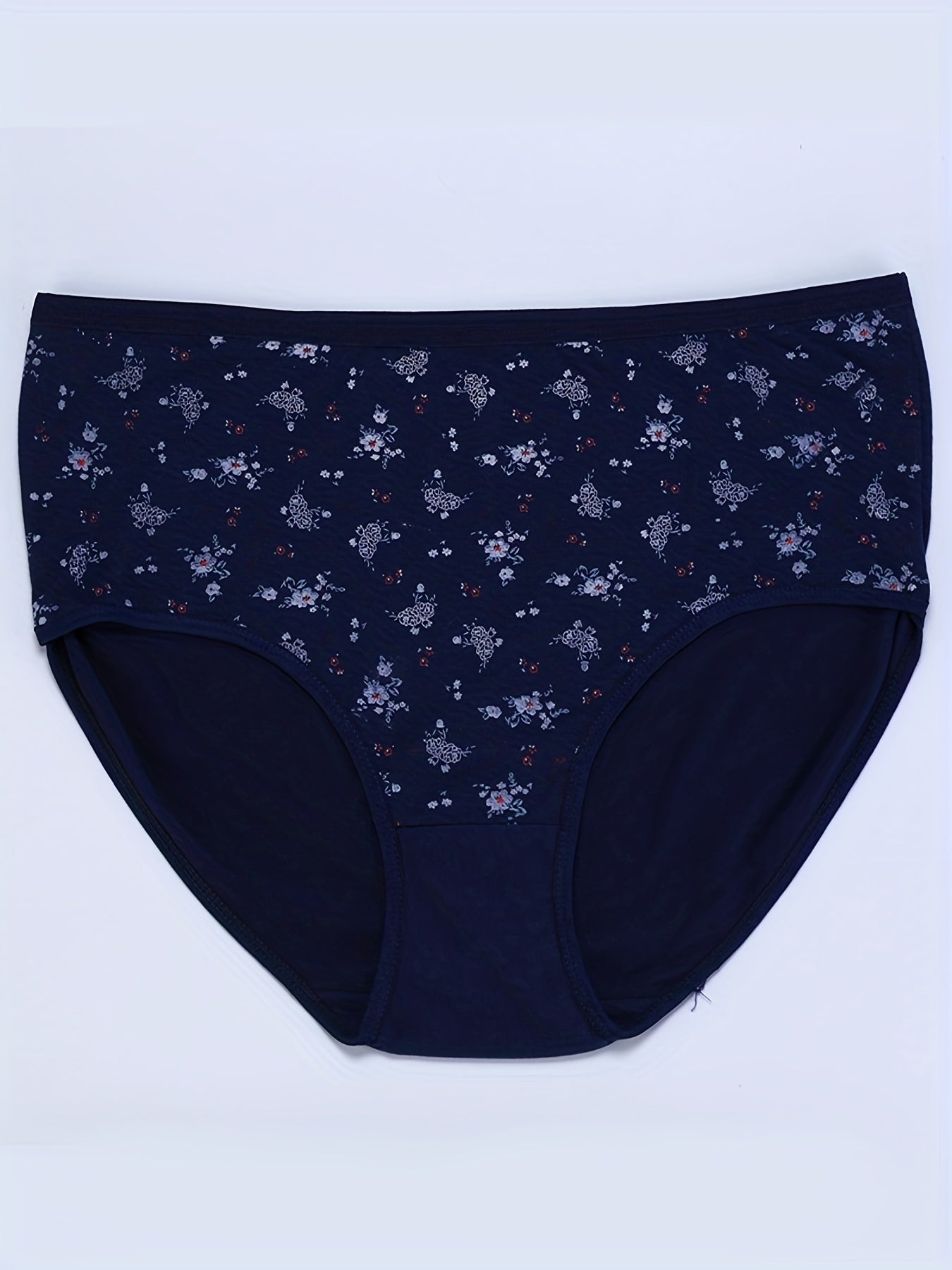 4 Pack Women's Plus Floral Print Stretch Briefs Set