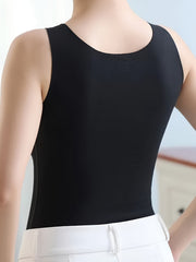 3pcs Seamless Thermal Underwear Crew Neck Top Women's Lingerie