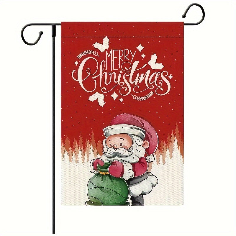 Merry Christmas Santa Claus Garden Flag Snow Winter Yard Flag