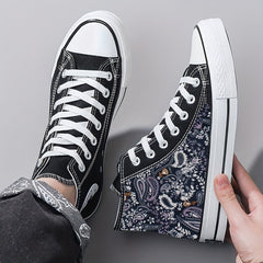 Men's High Top Canvas Shoes Comfy Non Slip Casual Flats