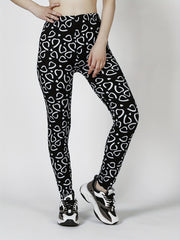 Heart Print Skinny Leggings Every Stretchy Leggings Women's Clothing