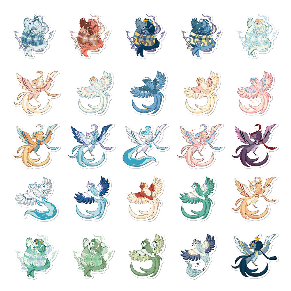 50 Unique Phoenix Stickers Creative Designs Waterproof & Self Adhesive