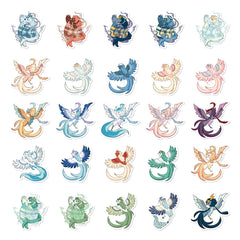 50 Unique Phoenix Stickers Creative Designs Waterproof & Self Adhesive