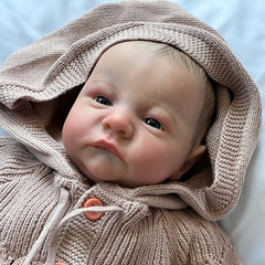 19inch Painted Finished Reborn Baby Doll Awake Newborn Baby Size 3D Skin
