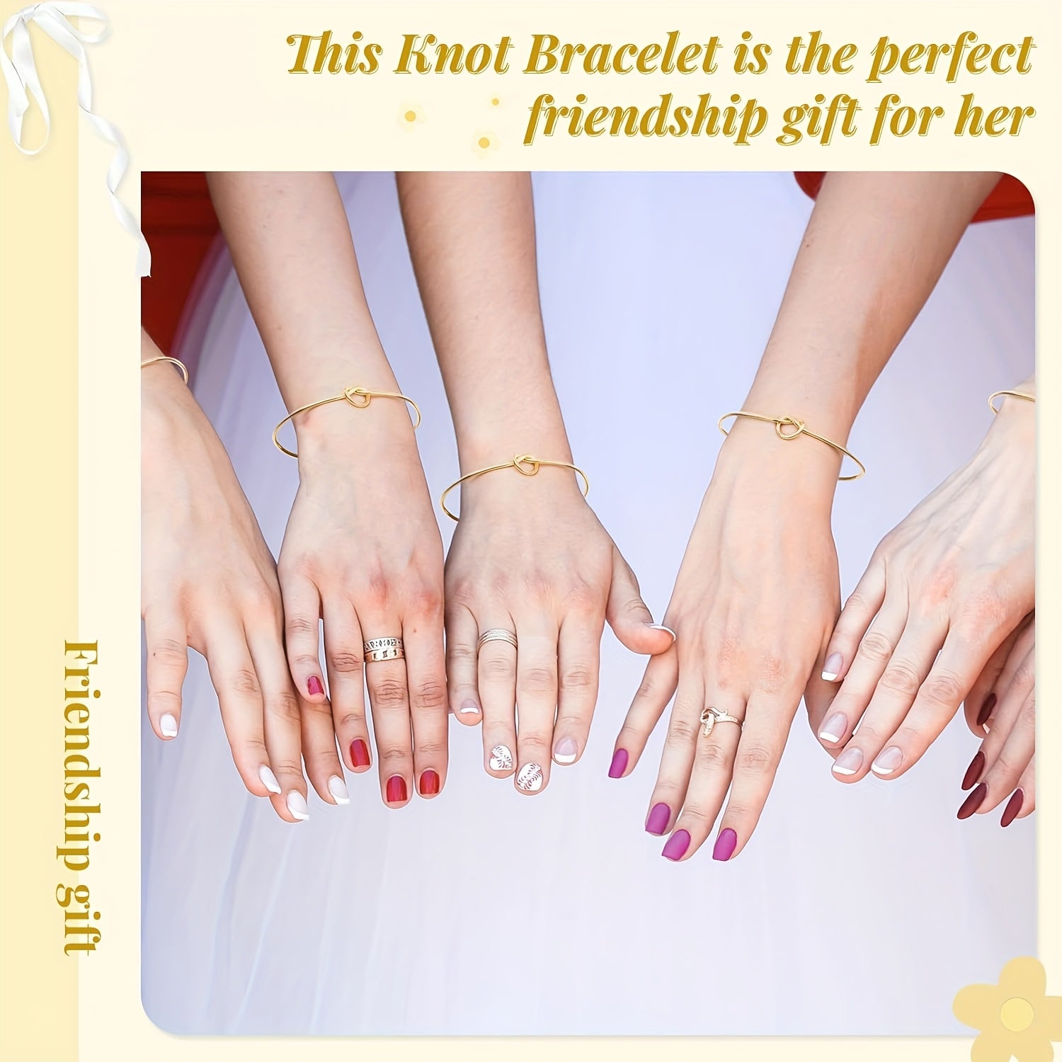 4pcs Bridesmaid Proposal Hair Claw Clips & Knot Bracelet Set