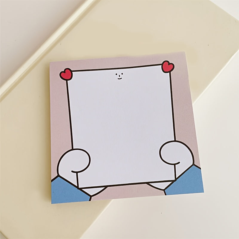 Girl Heart Cartoon Hand Love Toast Sticky Note Book