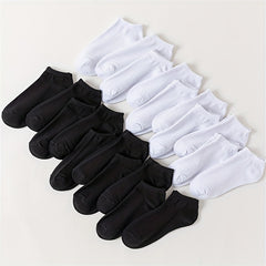 20 Pairs Solid Ankle Socks Comfy & Breathable Women's Stockings