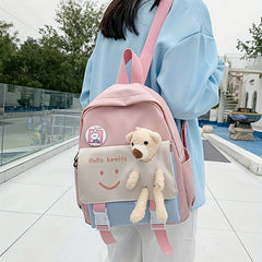 Kawii Large Capacity Backpack With Bear Primary School Students Schoolbag
