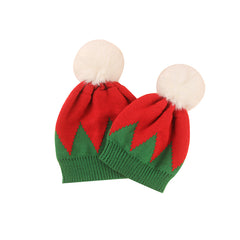 2pcs Christmas Tree Knitted Wool Hat Set