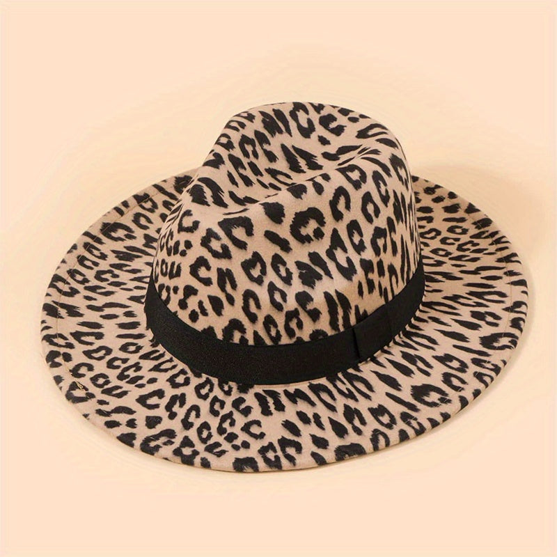 Leopard Print Jazz Hats for Men and Women