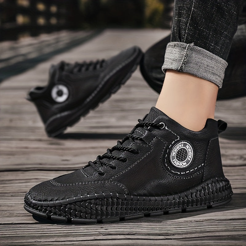 Men's Vintage Stitched High Top Lace Up Boots