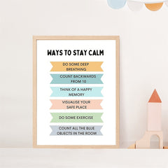 Calm Down & Stay Centered Poster - Coping Skills