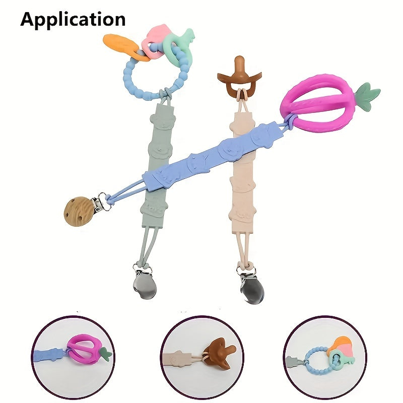 Pacifier Chain Link Stainless Steel Clip Anti Drop Chain