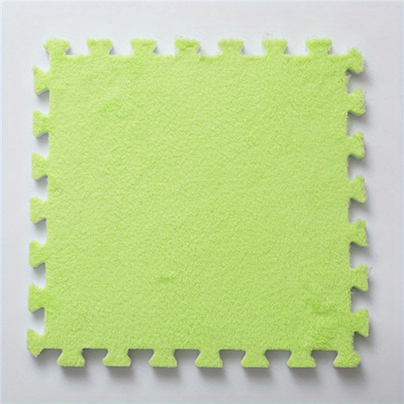 12pcs Plush Foam Floor Mat Interlocking Carpet Area Rug Anti Slip