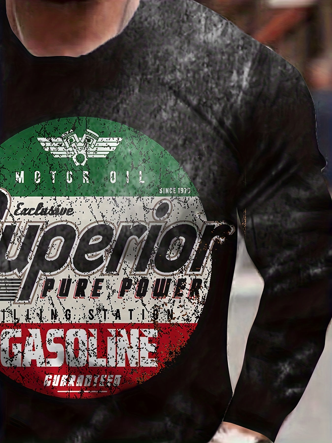 Men's Long Sleeve Vintage Novelty T-shirt For Autumn