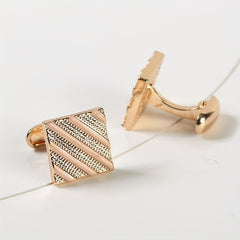 Square Striped Paint Cufflinks French Business Shirt Cufflinks