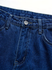 High Waist Butterfly Wide Leg Denim Pants