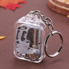 Portable Mini Acrylic Music Box Pendant for School Bag Coin Purse Keys