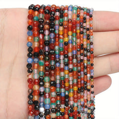 Natural Faceted Stone Red Small Beads for Jewelry Making
