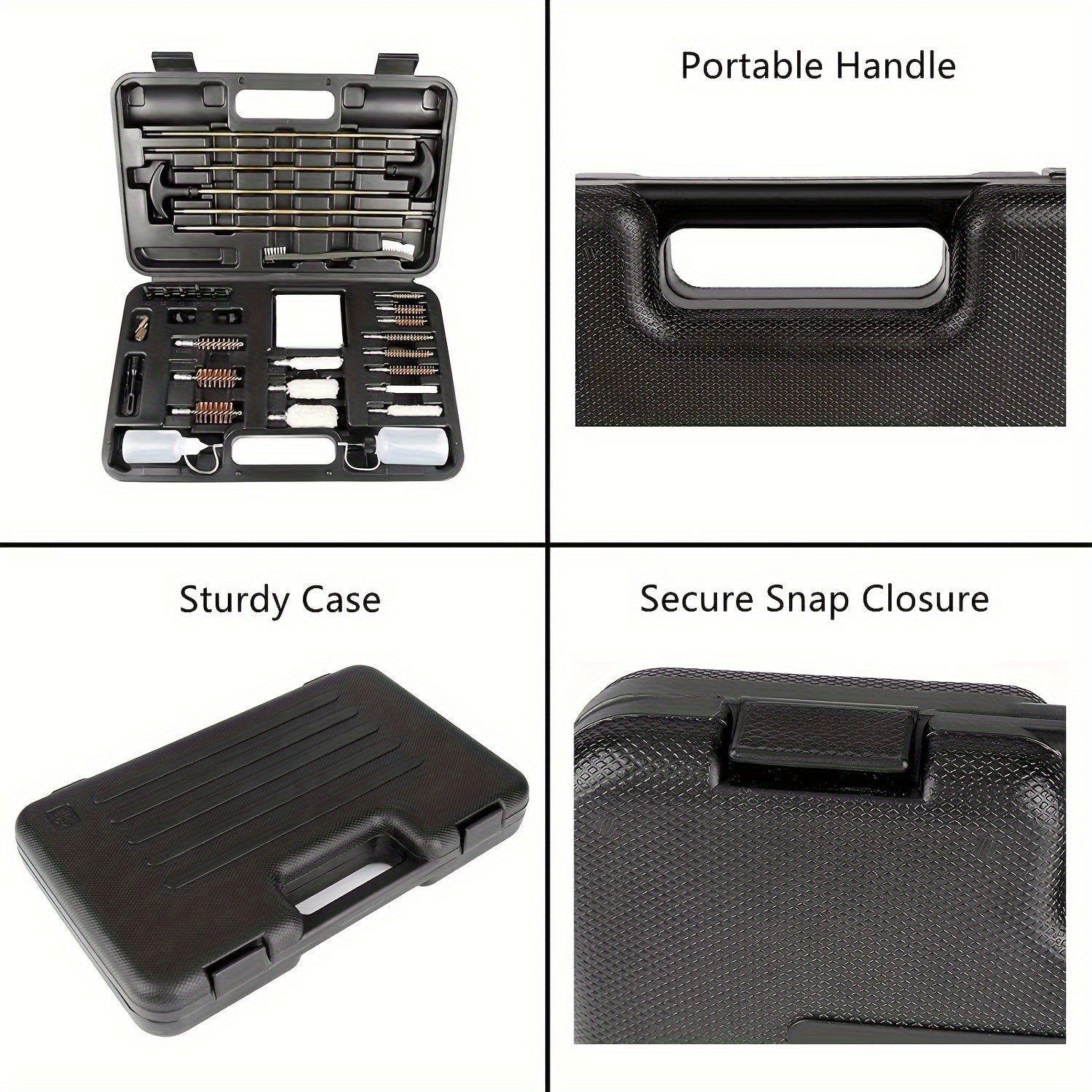 Portable Heavy Duty Cleaning Kit Rod Brass Bristles Brush Set