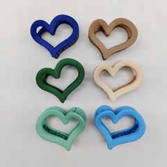 Sweet Love Heart Hair Claw Acrylic Hairpin Matte Frosted Hair Accessories