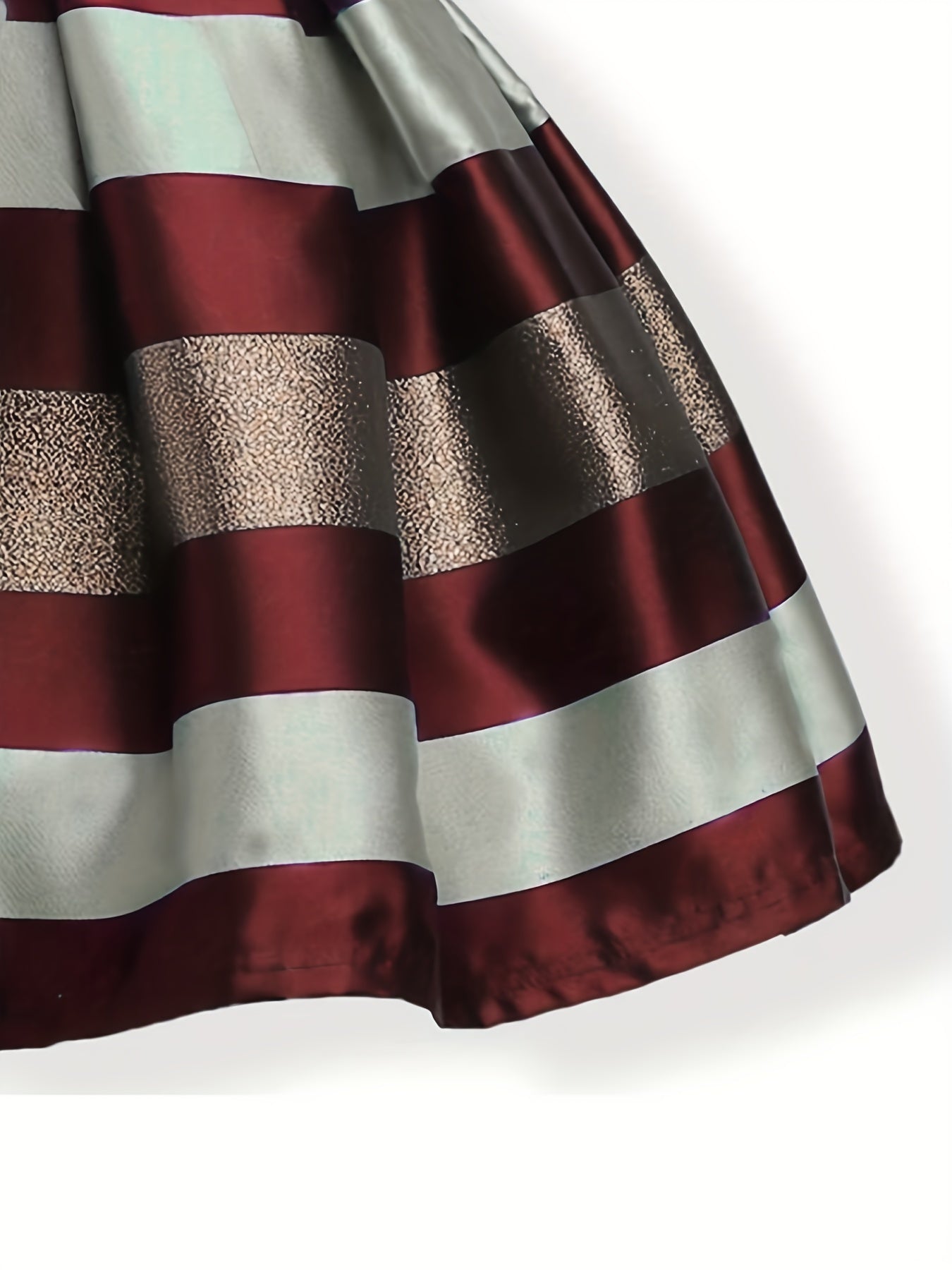 Toddlr Girls Striped Princess Dress Gown Ruffle Trim Bow Piano Performance