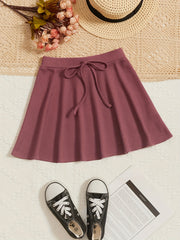 Girls Plaid Print Pleated Skirt Short Length Preppy Style