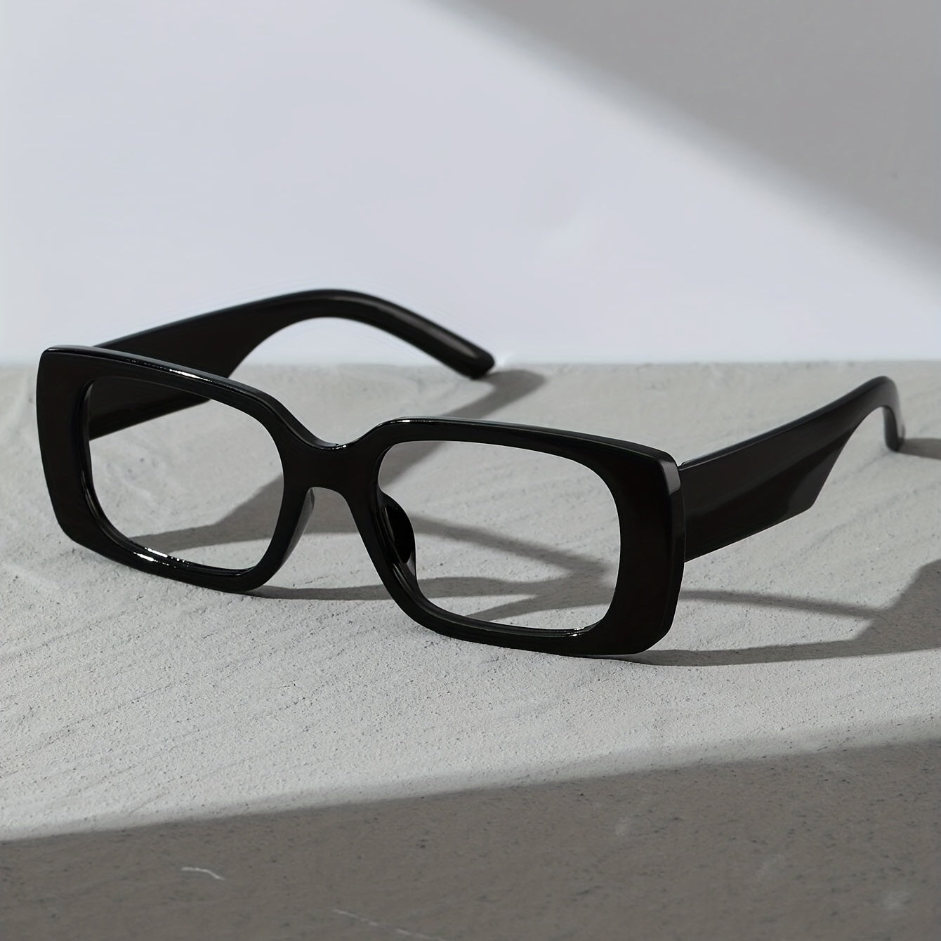 Minimalist Square Frame Clear Lens Glasses Decorative Anti Light Eyewear