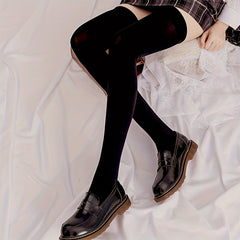 Solid Thigh High Socks All match Over The Knee Socks Women's