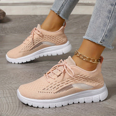 Solid Mesh Breathable Flying Woven Shoes Lightweight