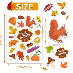 16 Sheets Autumn Leaf Sticker Maple Leaf Thanksgiving Party Decoration Stickers