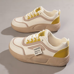 Faux Leather Heighten Skate Shoes Casual Chunky Sneakers