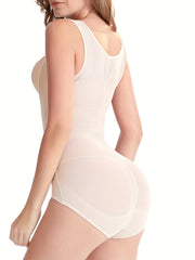Contrast Mesh Shaping Bodysuit Tummy Control Slimmer Tank